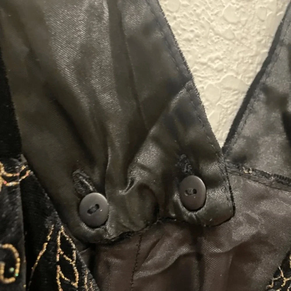 Vintage Jessica McClintock‎ Gunne Sax Black 80's Goth Glam Glitter Chain Dress M